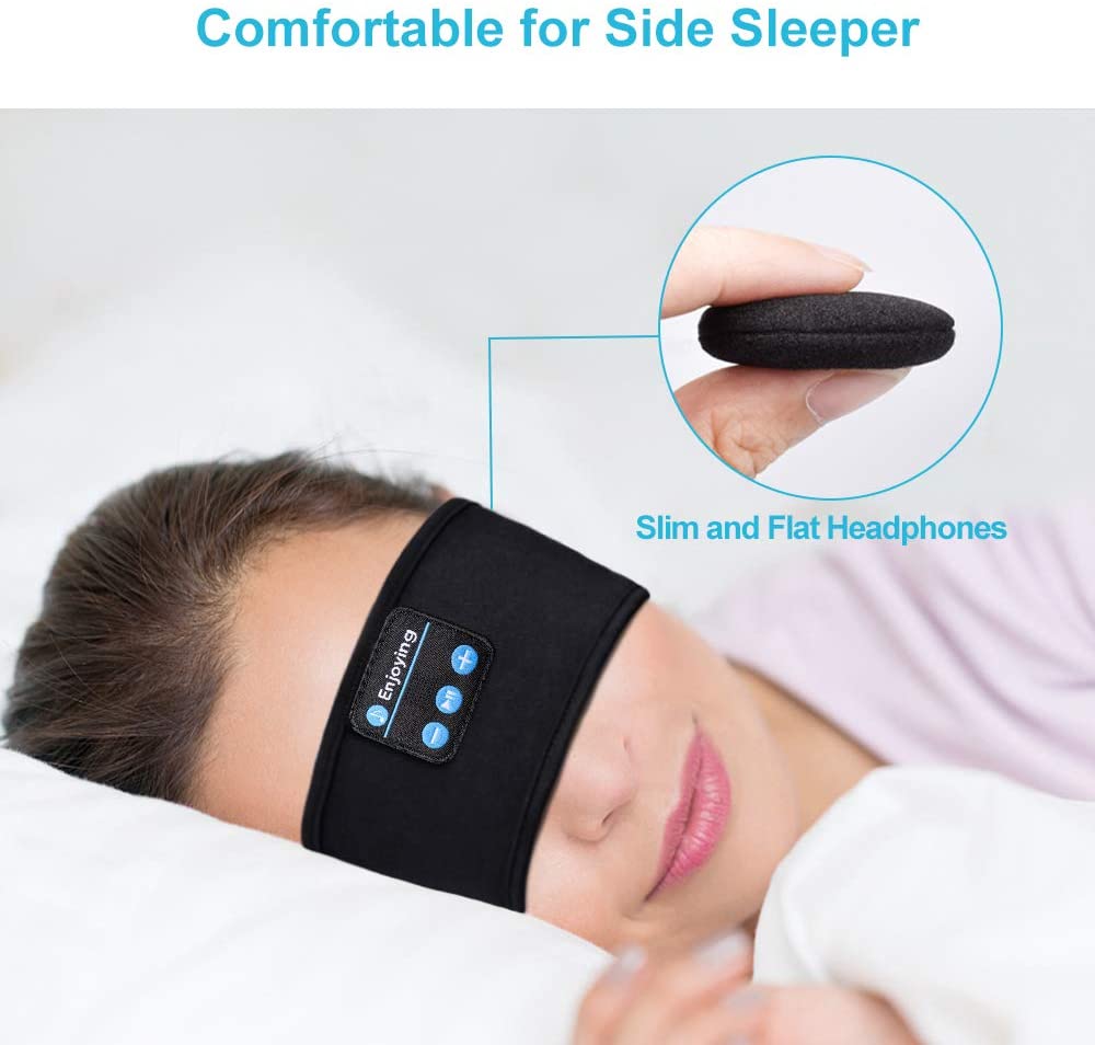 VIP Sleeping Headphones Sports Headband Thin Soft Elastic Comfortable Wireless Music Earphones Eye Mask for Side Sleeper